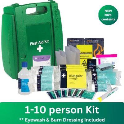 1-10 person First Aid Kit with eyewash & burns